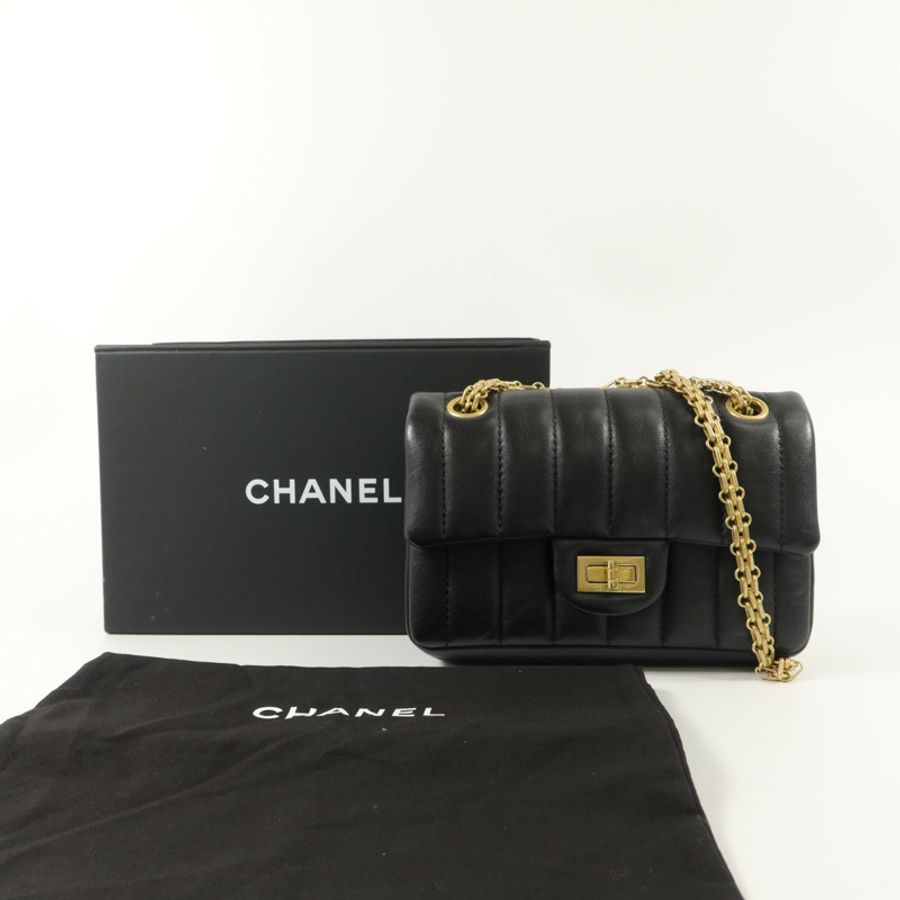 CHANEL 羊皮皮革2.55 Mini Chain Shoulder Bag鏈帶肩背袋-9