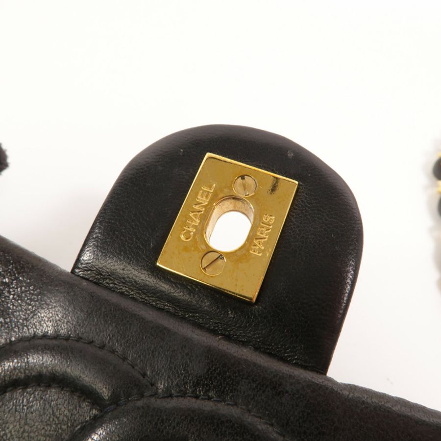 CHANEL 羊皮皮革Vintage Classic 17鏈帶肩背袋-10
