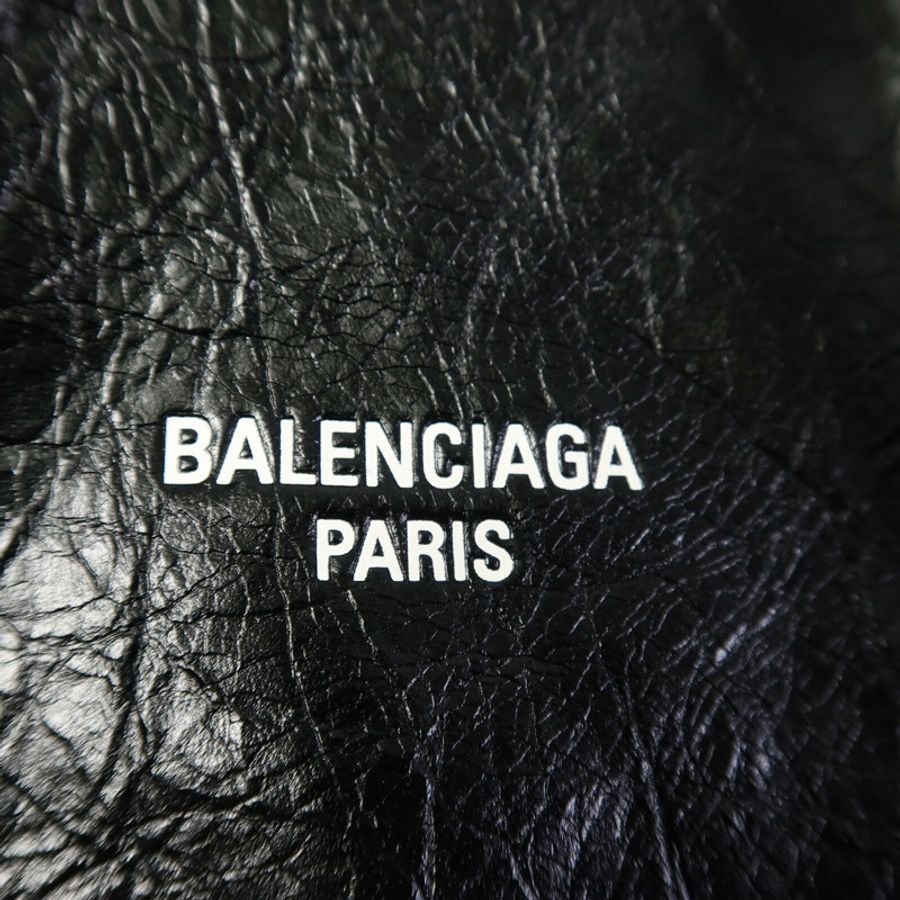 BALENCIAGA 羊皮皮革Crush Medium Tote Bag鏈帶肩背袋-7