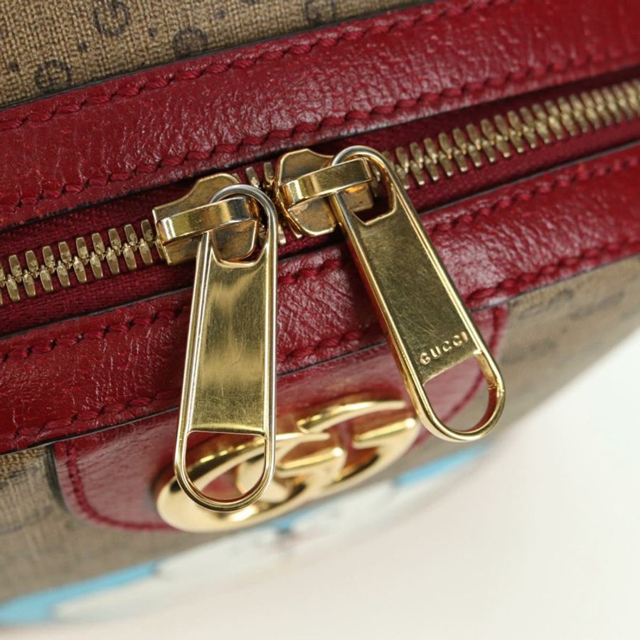 【日本直送】GUCCI Micro GG Supreme哆啦A夢雙肩包 PVC 米色 金色 647816 正品 BA12426M-19