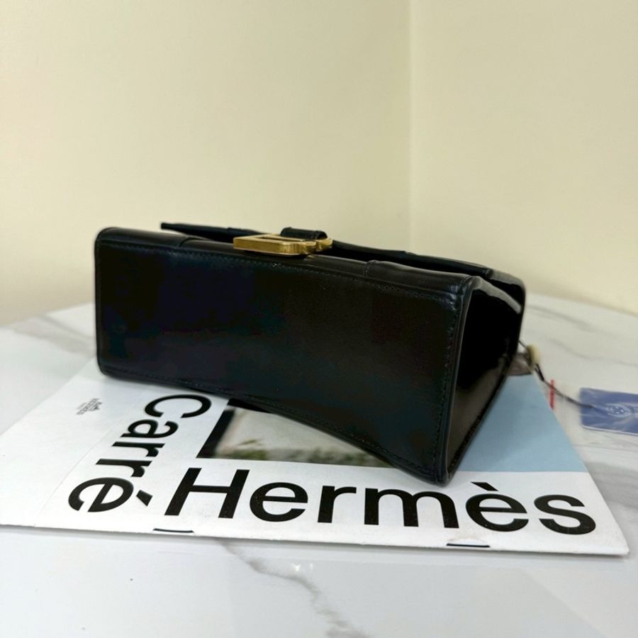 火爆款❤️🔥酷颯高級😎✨Balenciaga巴黎世家黑金光面牛皮xs沙漏包手提單肩包-12