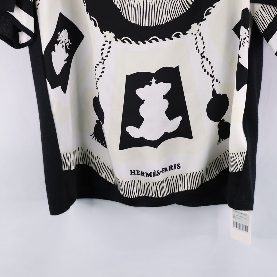 Hermès 愛馬仕 twillaine 黑白色印花 上衣-2