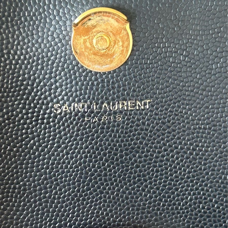 YSL聖羅蘭Kate黑金鍊條包 中號 魚子醬粒面牛皮 金色YSL標誌 尺寸24×14.5×5.5c-4