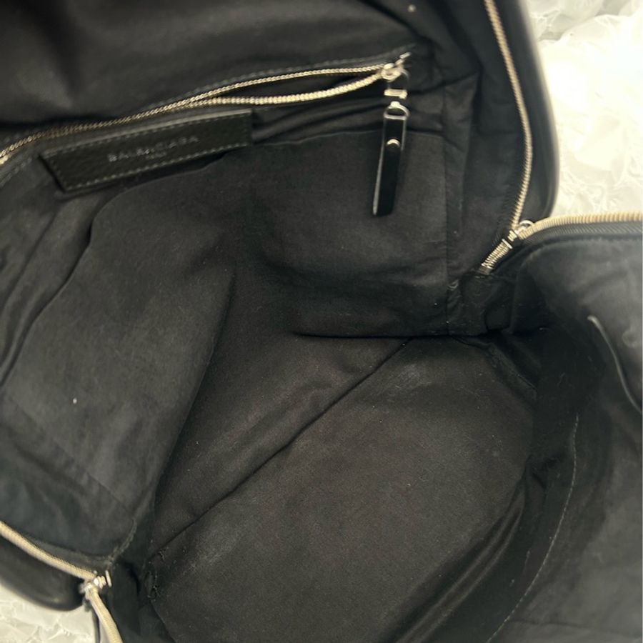 Balenciaga巴黎世家黑色牛皮雙肩包 經典字母款 全皮材質-7