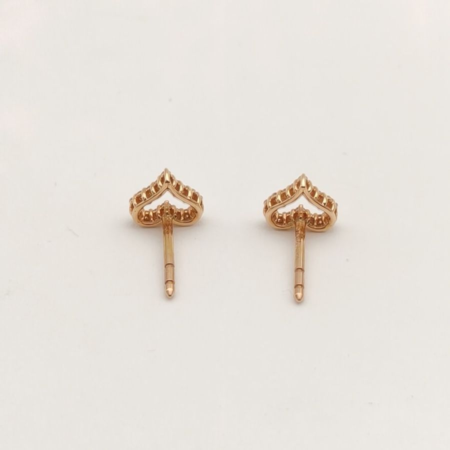 TIFFANY&CO 18K玫瑰金鑽石Tiffany18k滿鑽愛心耳釘-3