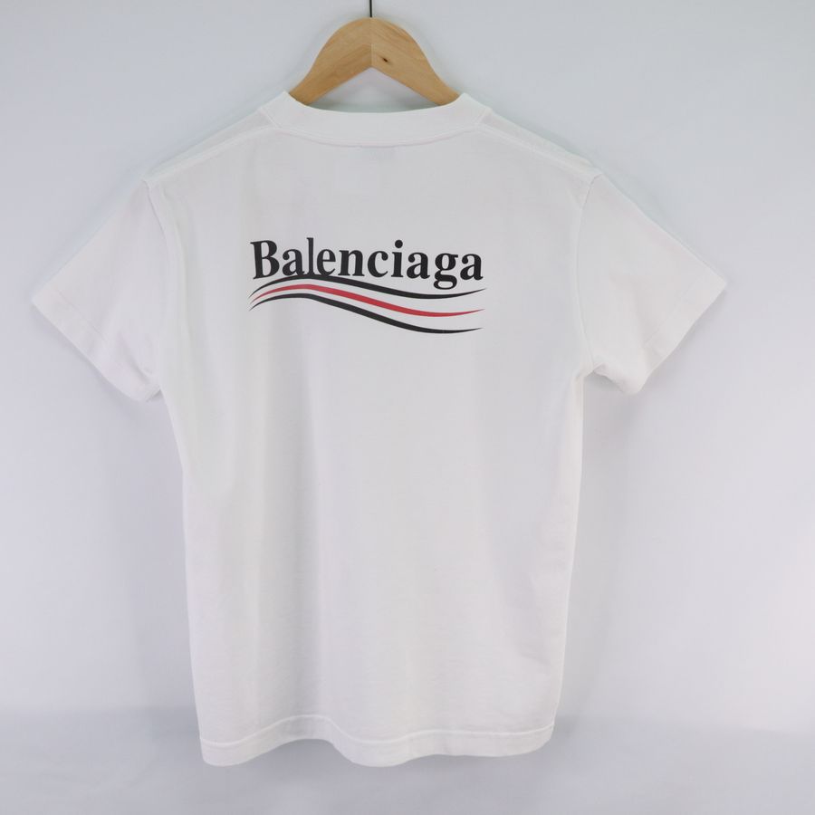 Balenciaga 巴黎世家 白色 波浪 logo 短袖上衣-2