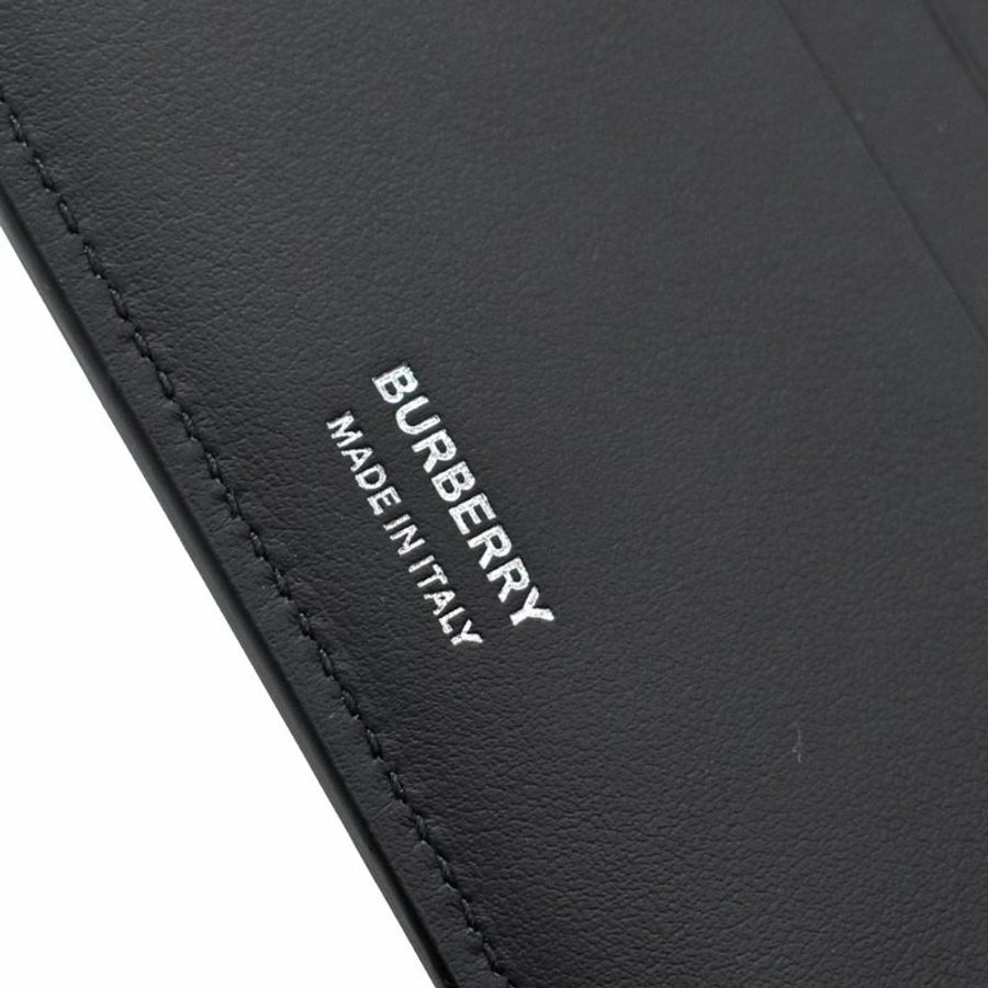 【門市全新現貨】BURBERRY 牛皮燙印LOGO對開8卡短夾皮夾(附原廠防塵袋)-3