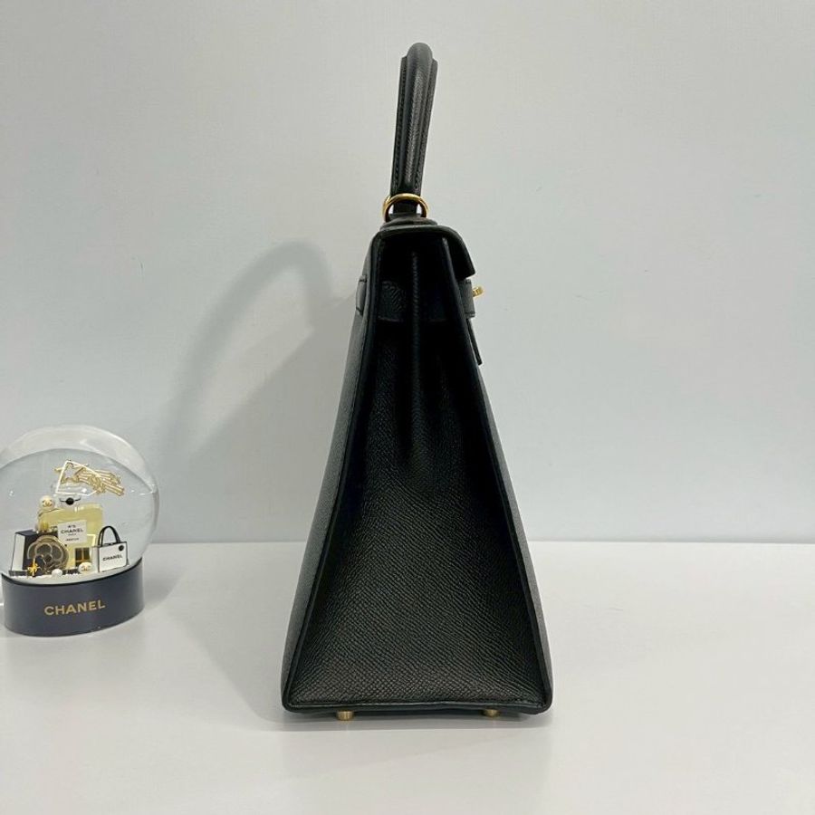 Hermes Kelly28 黑金 Epsom皮 99新-4