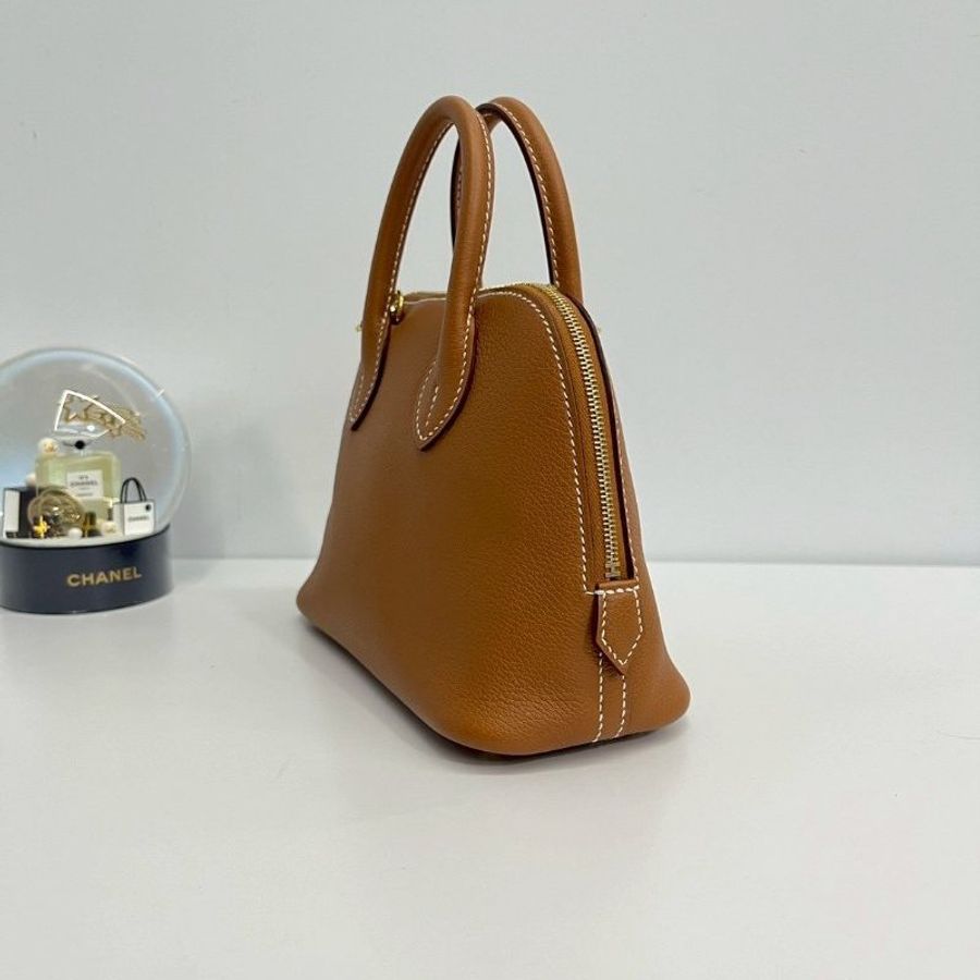 Hermes Mini bolide 金棕金 99新閒置商品 膠膜未撕 底釘膠膜在 包身超美-5