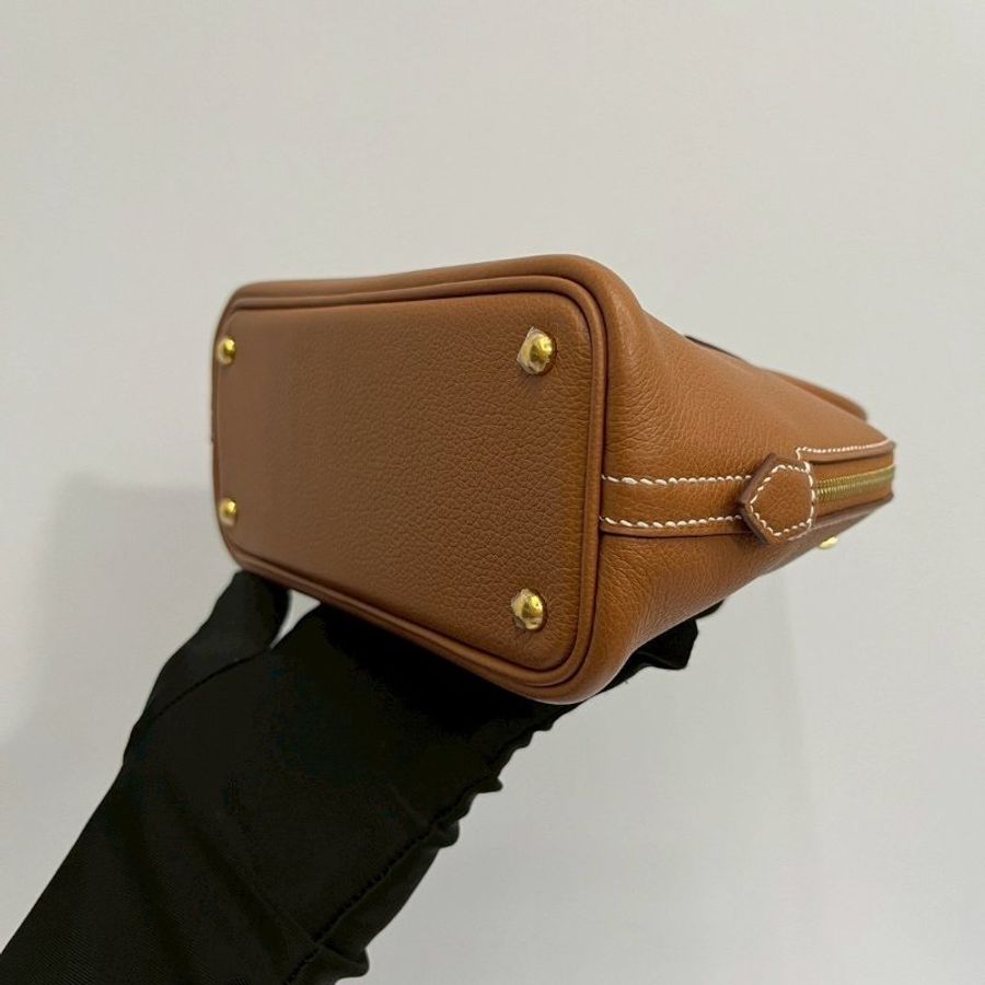 Hermes Mini bolide 金棕金 99新閒置商品 膠膜未撕 底釘膠膜在 包身超美-10
