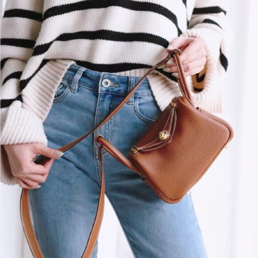 Hermes Mini Lindy 金棕U刻 99新-1
