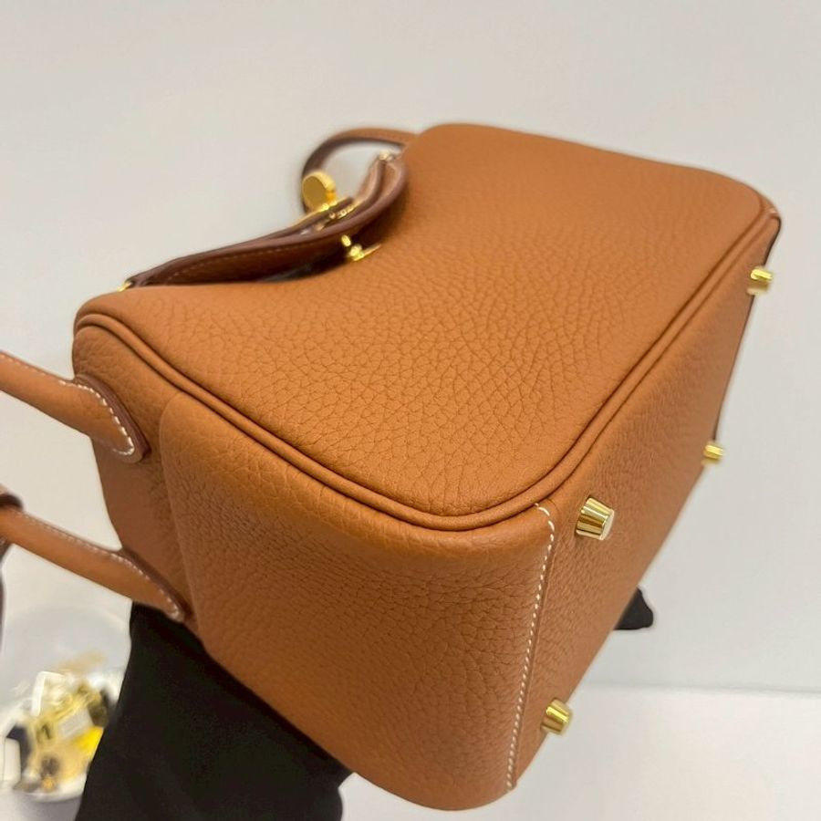 Hermes Mini Lindy 金棕U刻 99新-10