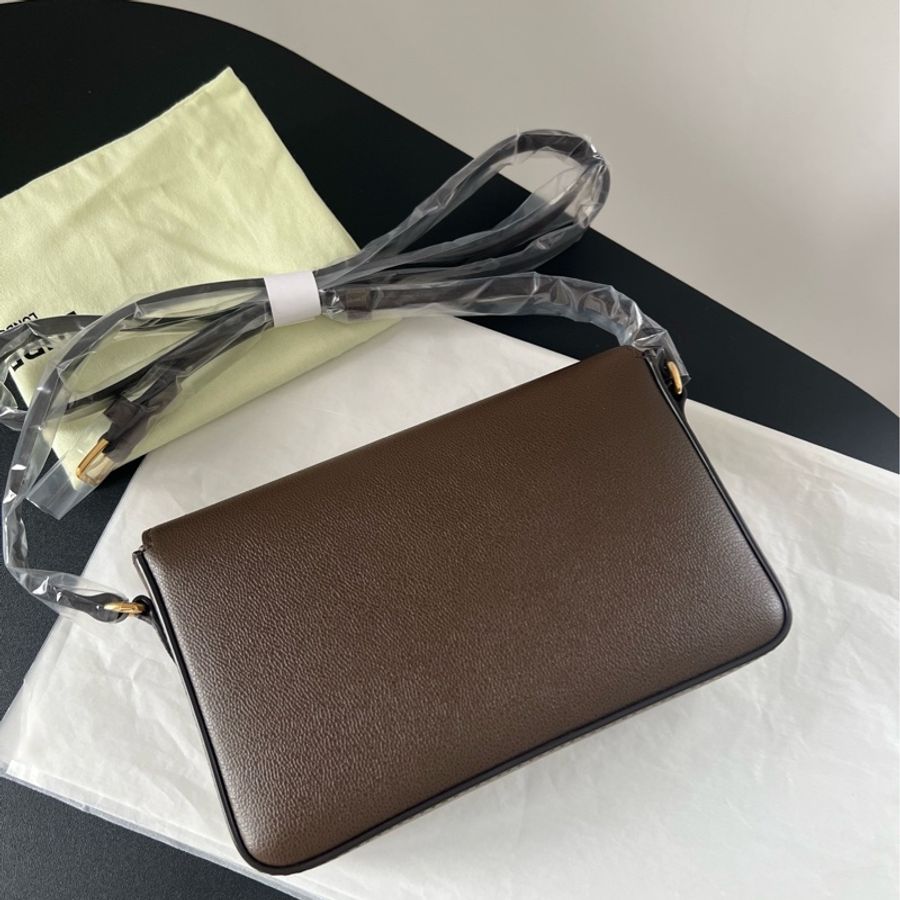 Burberry帆布拼皮格紋郵差包-2