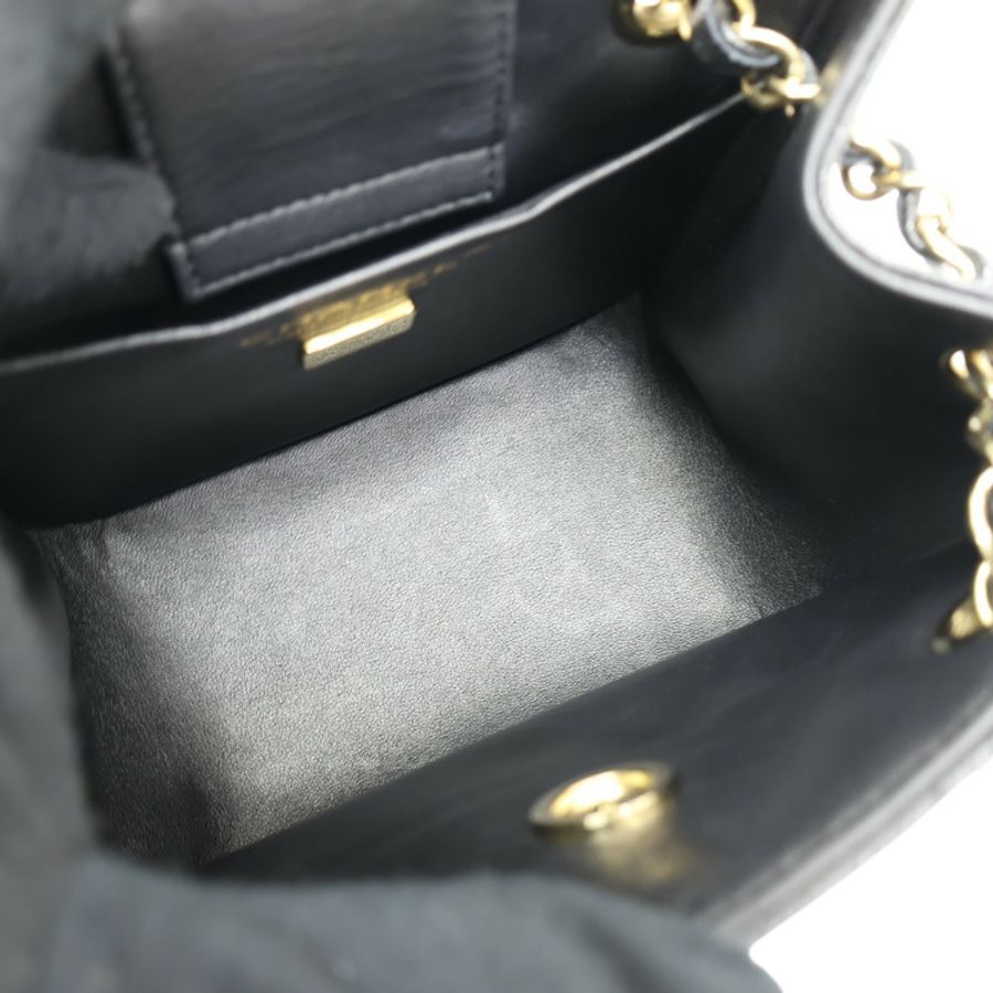 黑色 荔枝紋 牛皮 Mini Bucket 鍊帶 肩背包【CHANEL 香奈兒】 AS3176-2