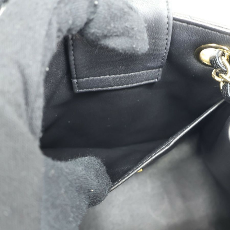 黑色 荔枝紋 牛皮 Mini Bucket 鍊帶 肩背包【CHANEL 香奈兒】 AS3176-3