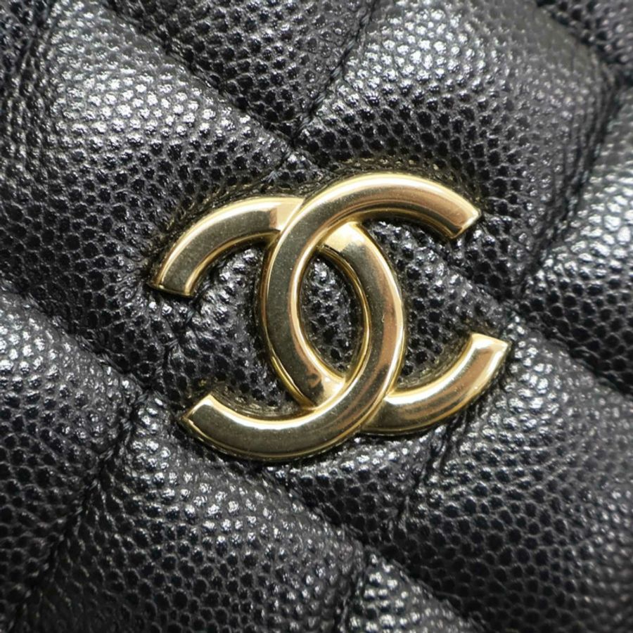 黑色 荔枝紋 牛皮 Mini Bucket 鍊帶 肩背包【CHANEL 香奈兒】 AS3176-6