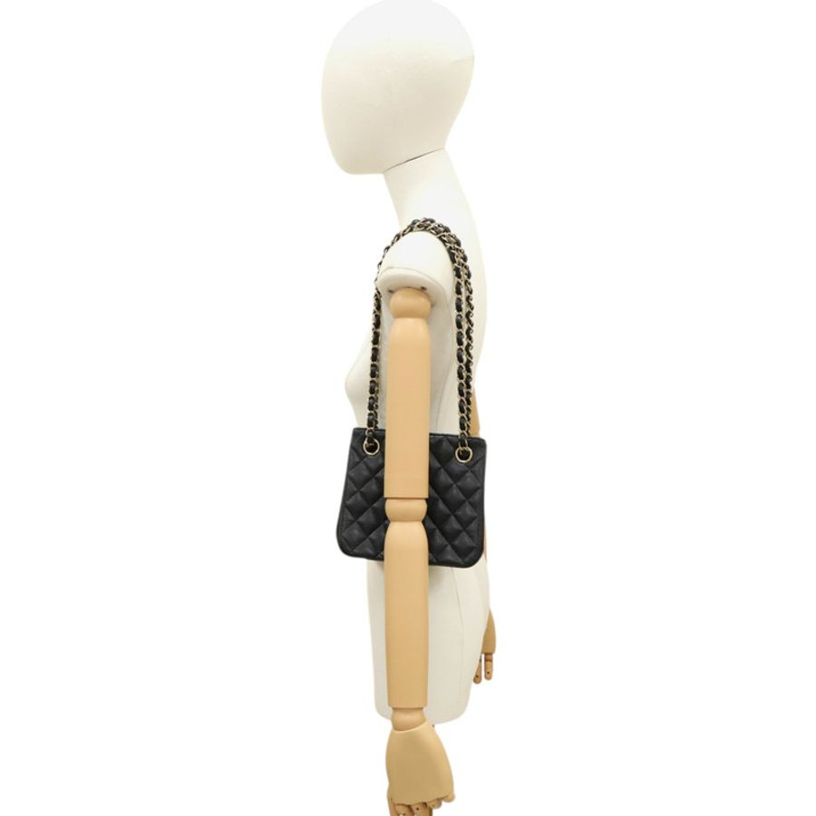 黑色 荔枝紋 牛皮 Mini Bucket 鍊帶 肩背包【CHANEL 香奈兒】 AS3176-7