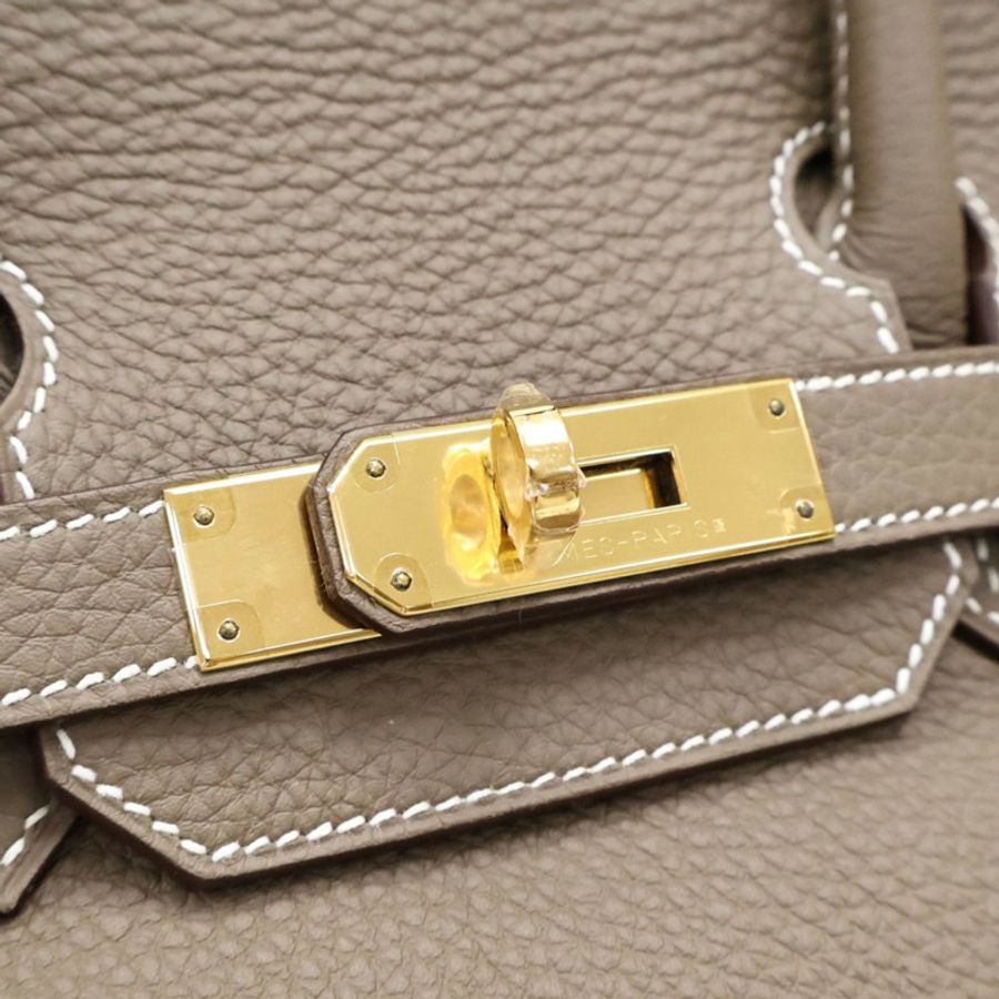 大象灰 Togo 牛皮 Birkin 30 柏金包 手提包 口Q 金扣【HERMES 愛馬仕】-6