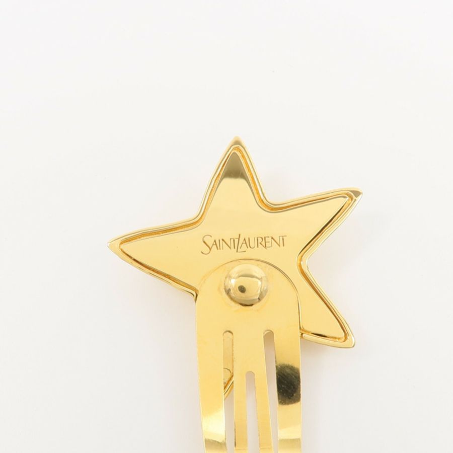 SAINT LAURENT 黃銅YSL And Star Hair Clip Set髮夾-4