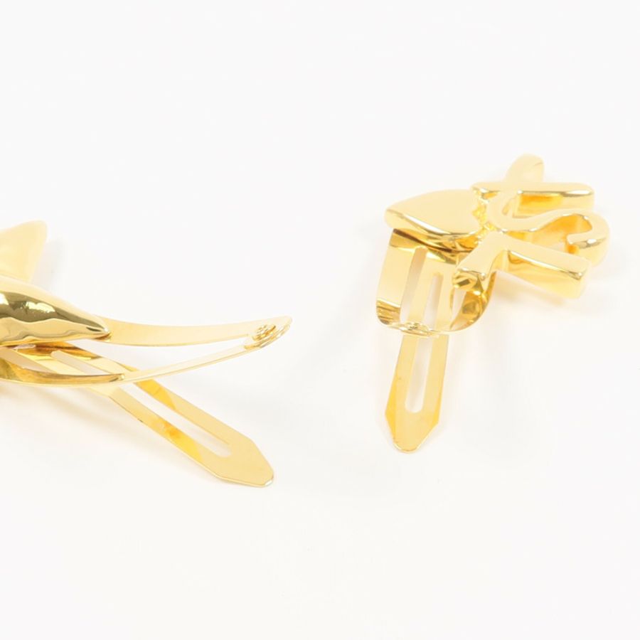SAINT LAURENT 黃銅YSL And Star Hair Clip Set髮夾-5