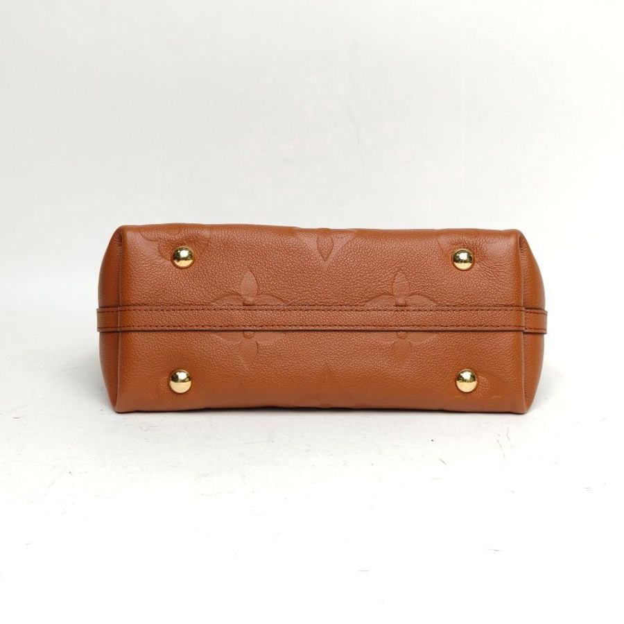 LOUIS VUITTON CARRYALL小號29配子袋棕色牛皮金扣晶片肩背包-4