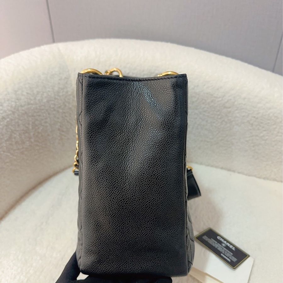 Chanel香奈兒GST黑銀荔枝牛皮tote單肩包 尺寸:34*23 很經典的款式 16開-3