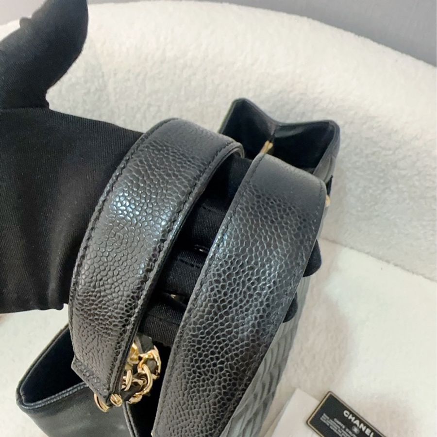 Chanel香奈兒GST黑銀荔枝牛皮tote單肩包 尺寸:34*23 很經典的款式 16開-4