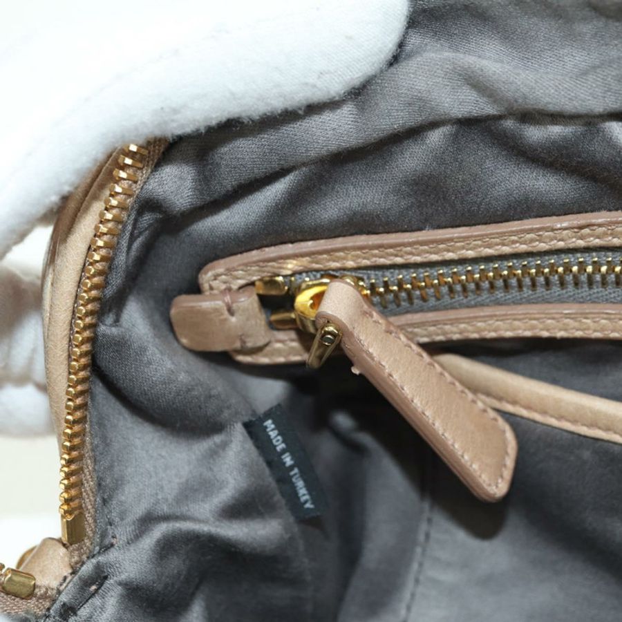【日本直送】Miu Miu Matelasse 手提包 皮革 2way 米色 金 正品 177667V-27