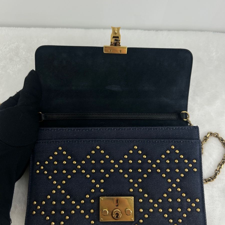 Dioraddict 單寧布鏈帶斜背包-9
