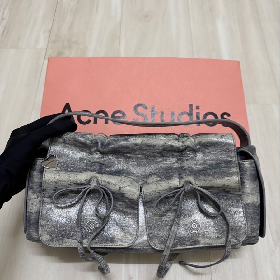 acne studios新款亮粉廢土蝴蝶結包-0