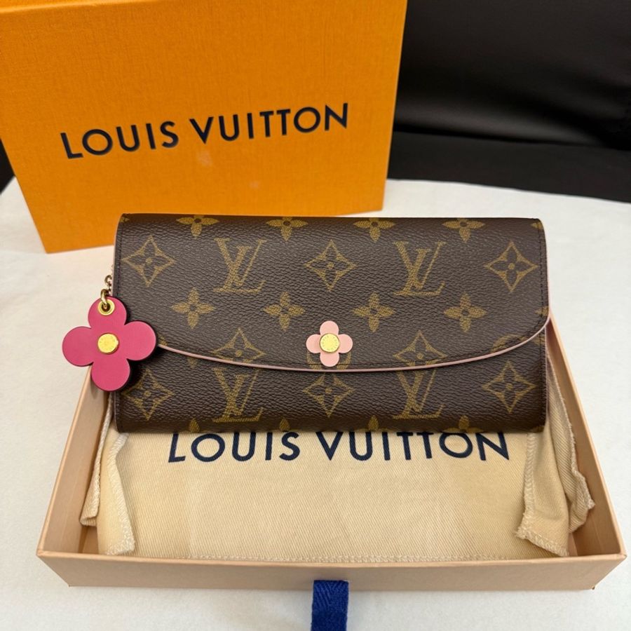 Louis Vuitton 路易威登老花粉色小花錢包 尺寸:19*9 18年編碼-0