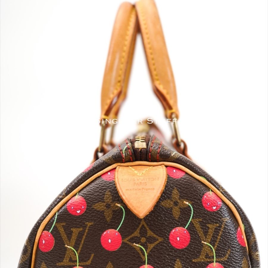2005 限量聯名中古Louis Vuitton × 村上隆 櫻桃 Speedy 25 手提包-10