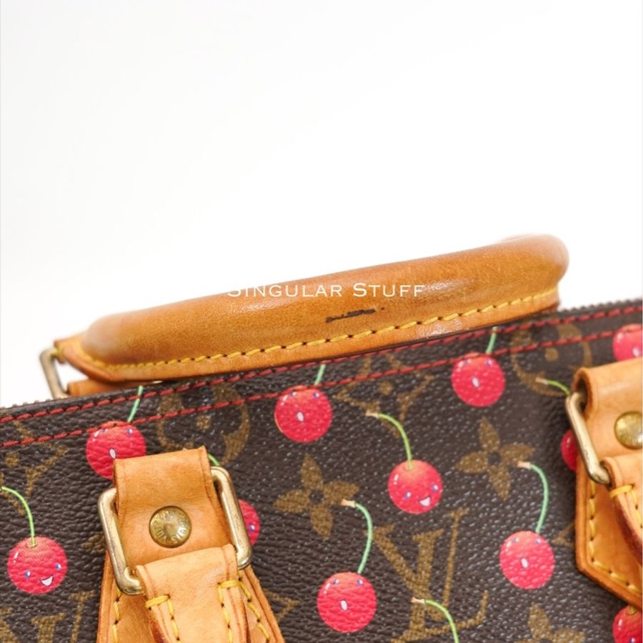 2005 限量聯名中古Louis Vuitton × 村上隆 櫻桃 Speedy 25 手提包-11