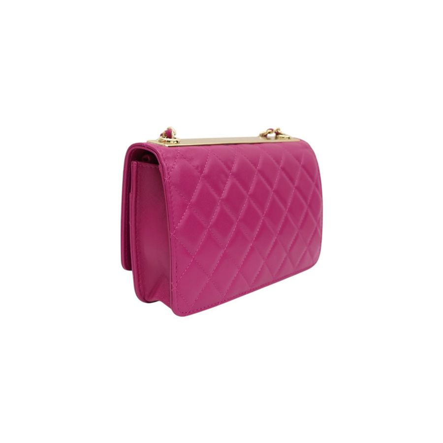 粉色 菱格紋 羊皮 WOC Trendy CC 鍊帶 肩背包【CHANEL 香奈兒】 AP1762-1