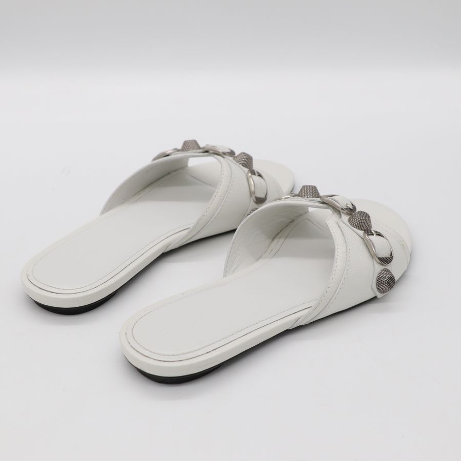 Balenciaga 巴黎世家 白色鉚釘 拖鞋-4