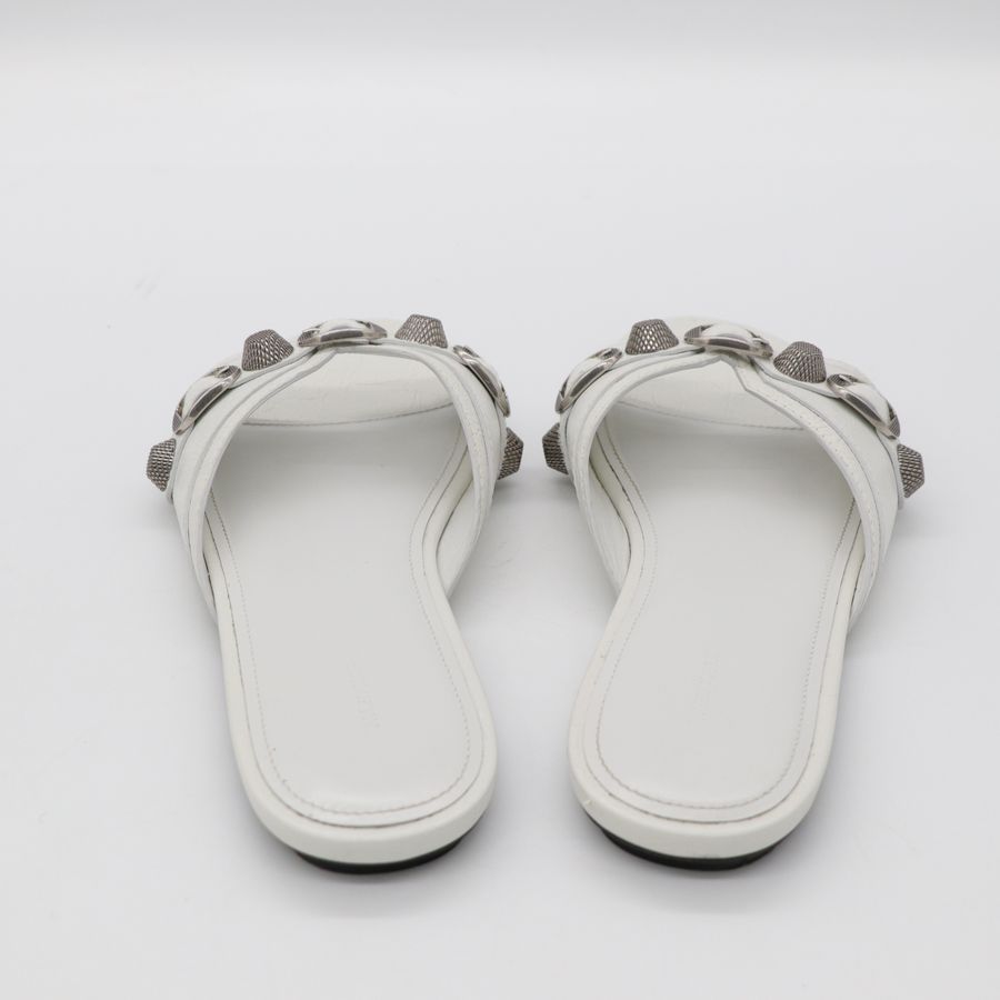 Balenciaga 巴黎世家 白色鉚釘 拖鞋-5