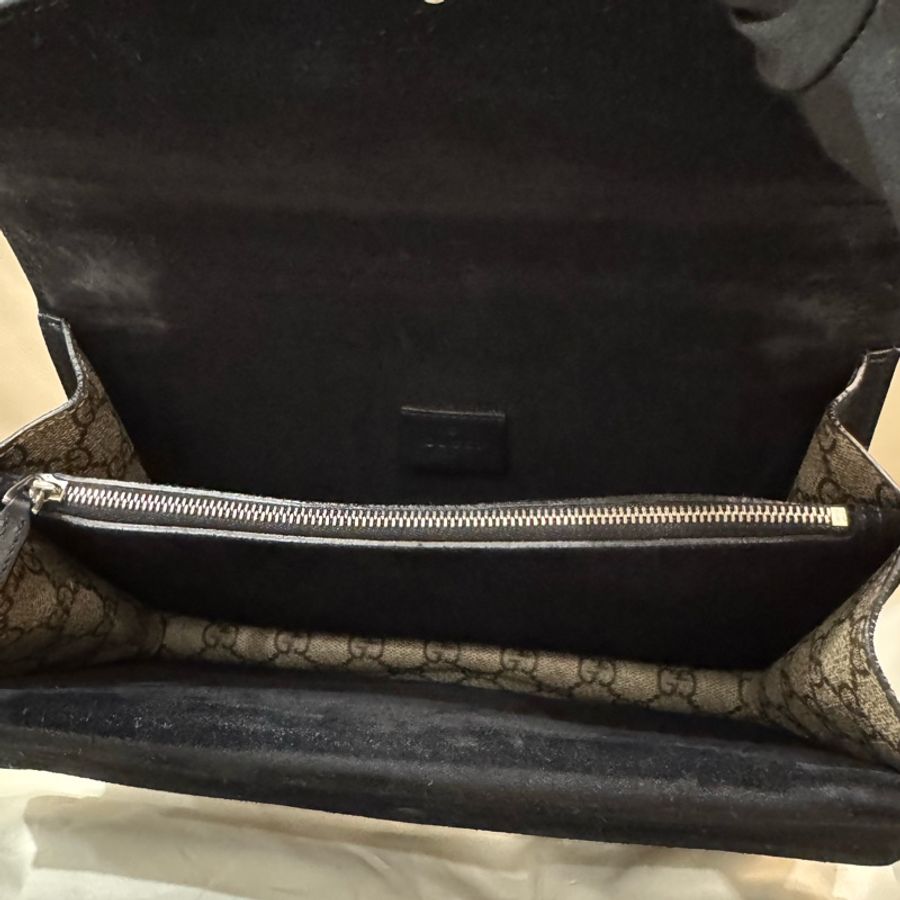 Gucci 古馳 經典黑色老花酒神包/肩背包/中號/95新美品-5