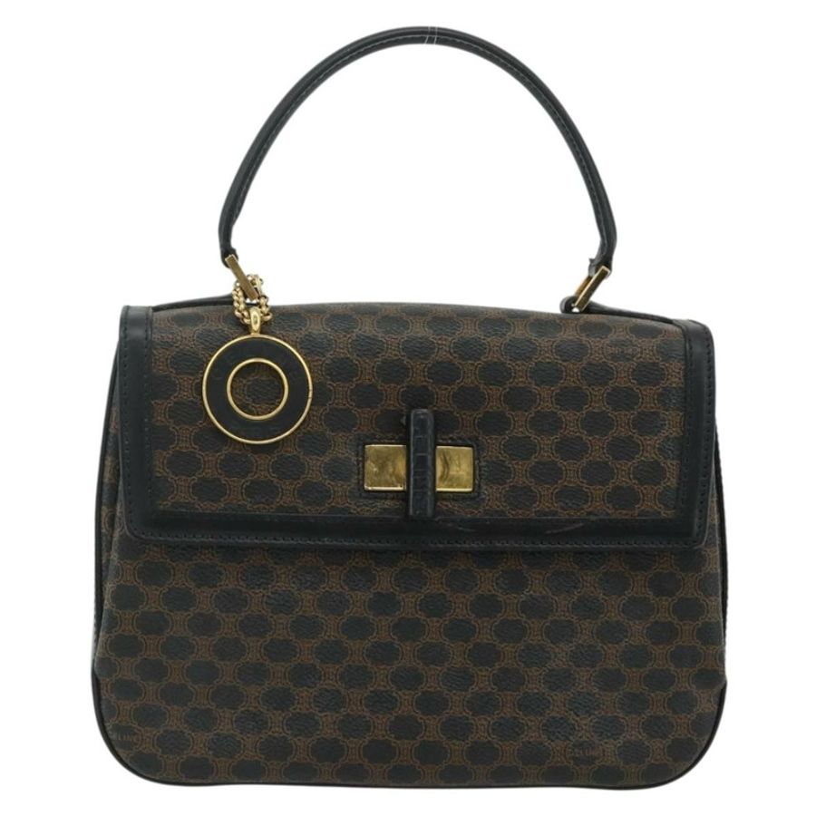 【日本直送】CELINE Macadam帆布手提包 PVC皮革 黑色 金色 正品 178597A-12