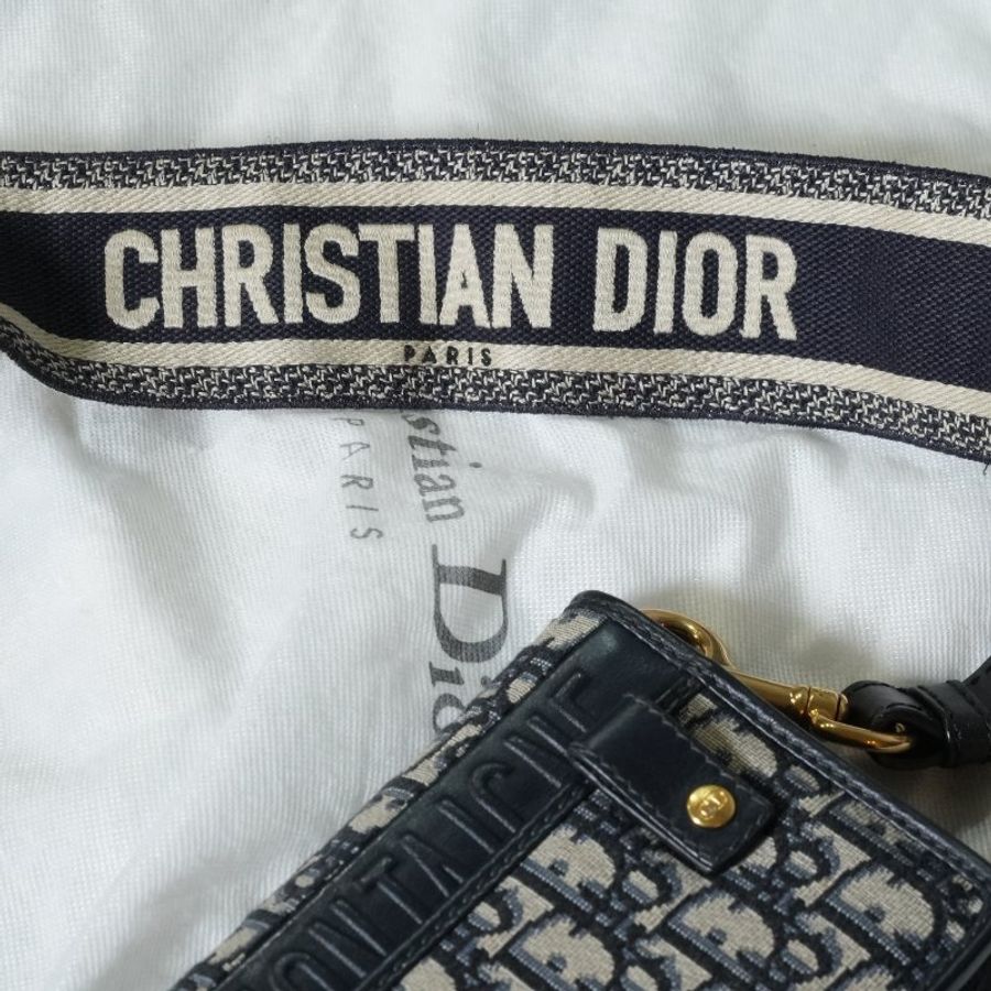 【美收精品】DIOR Oblique 老花緹花 CD Logo 翻蓋迷你肩背包 5-357-14