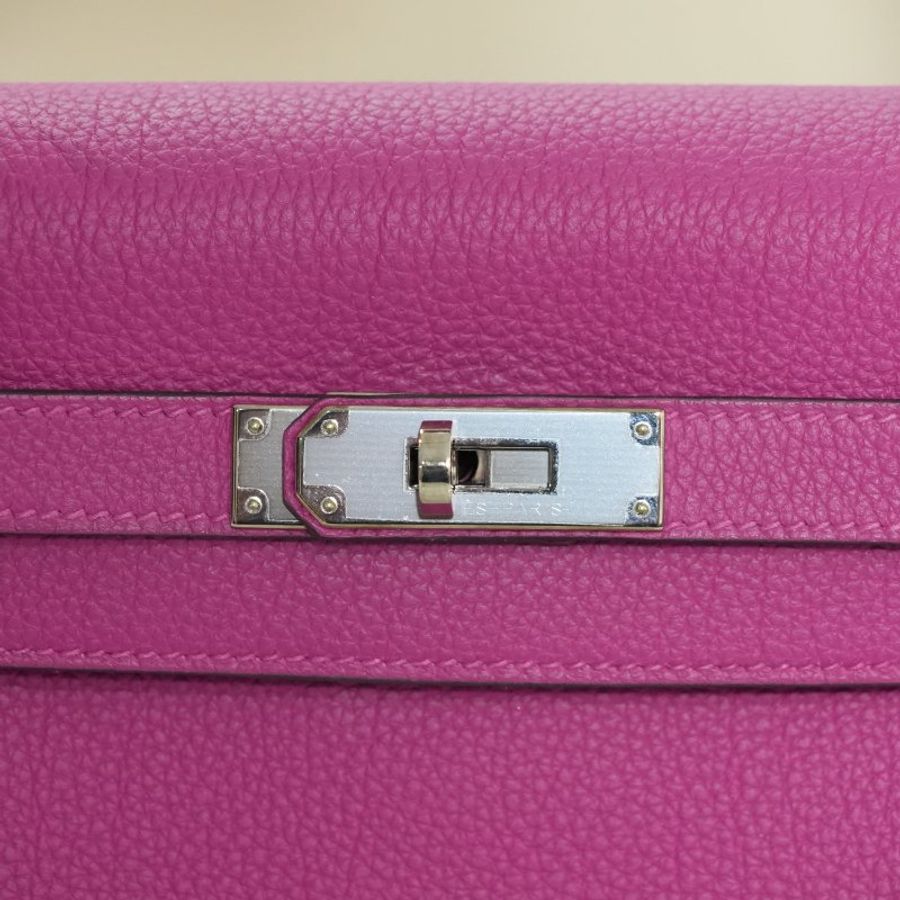 【美收精品】HERMÈS Kelly 桃粉色粒面皮革手提肩背包 C刻 5-381-7