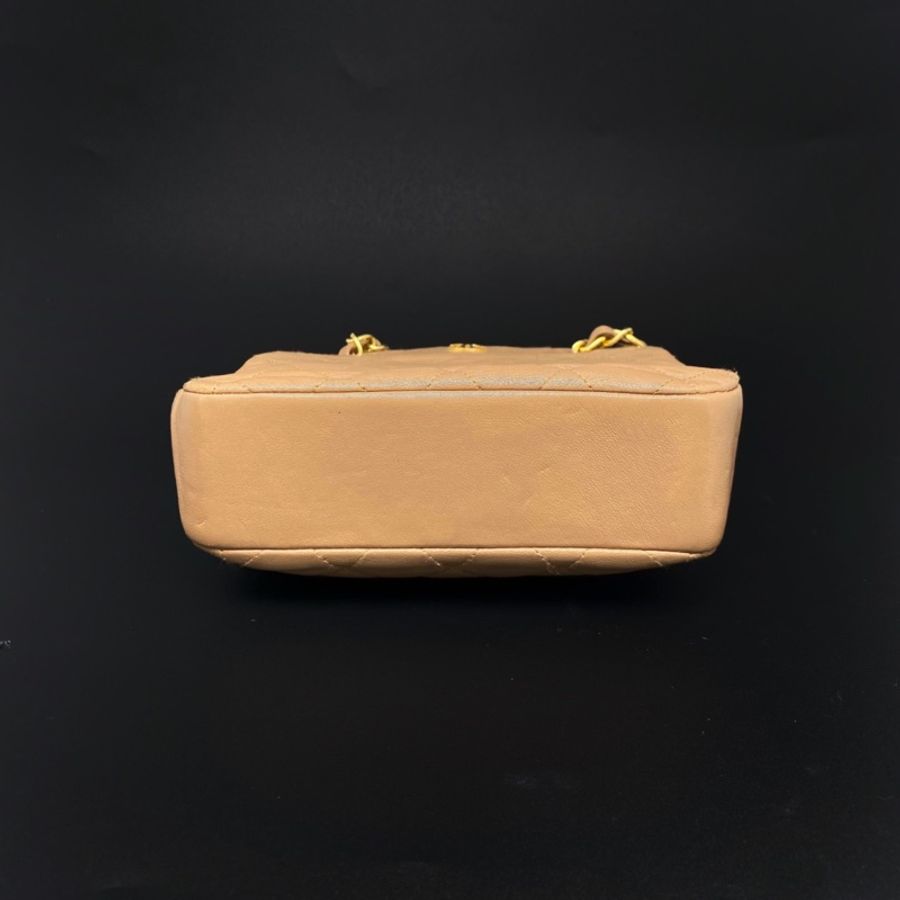 【小可愛系列🥰奶茶配色🧋】Chanel 香奈兒 奶茶色金扣vintage 中古包 鏈條包-3