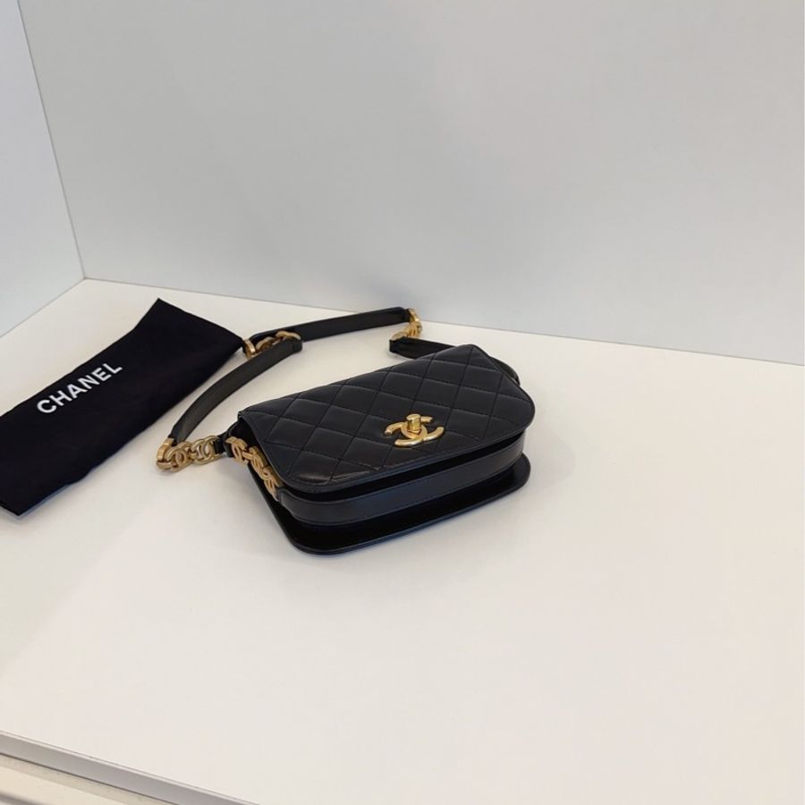 ✨Chanel 油蠟皮馬鞍包/郵差包 晶片款 98新🖤🫶-8