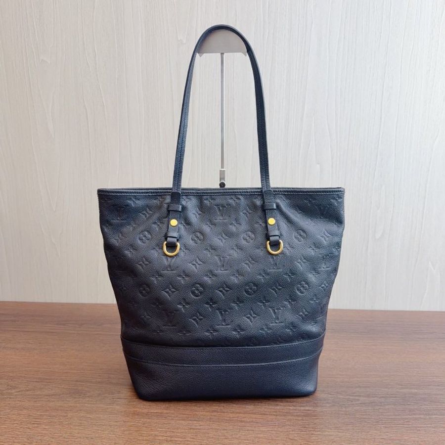 路易威登/Louis Vuitton 全皮壓紋藍黑托特肩背包-1