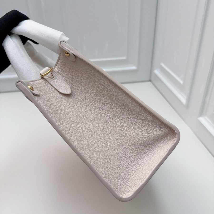 路易威登/Louis Vuitton lock go 顆粒牛皮 粉色叢林手提托特包 芯片款-3
