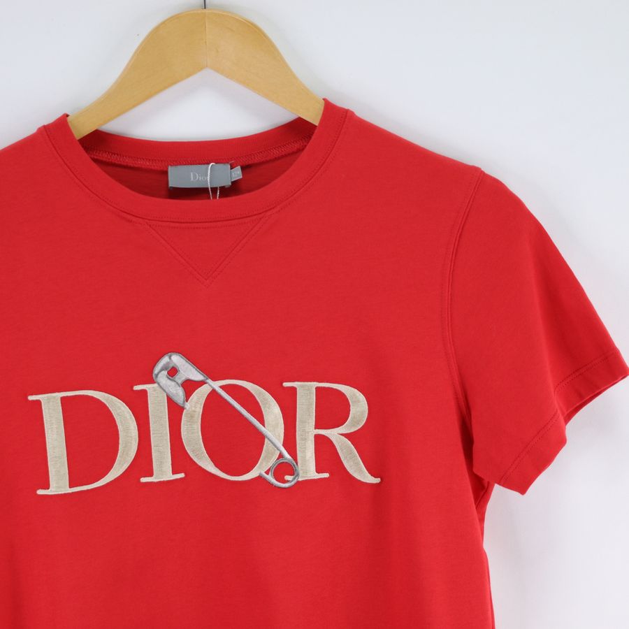 Dior 迪奧 Judy Blame 童裝 別針刺繡 紅色 短袖上衣-1