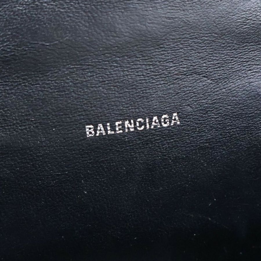 黑色 鰐魚紋壓花 牛皮 Hourglass XS 兩用包【BALENCIAGA 巴黎世家】 592833-3