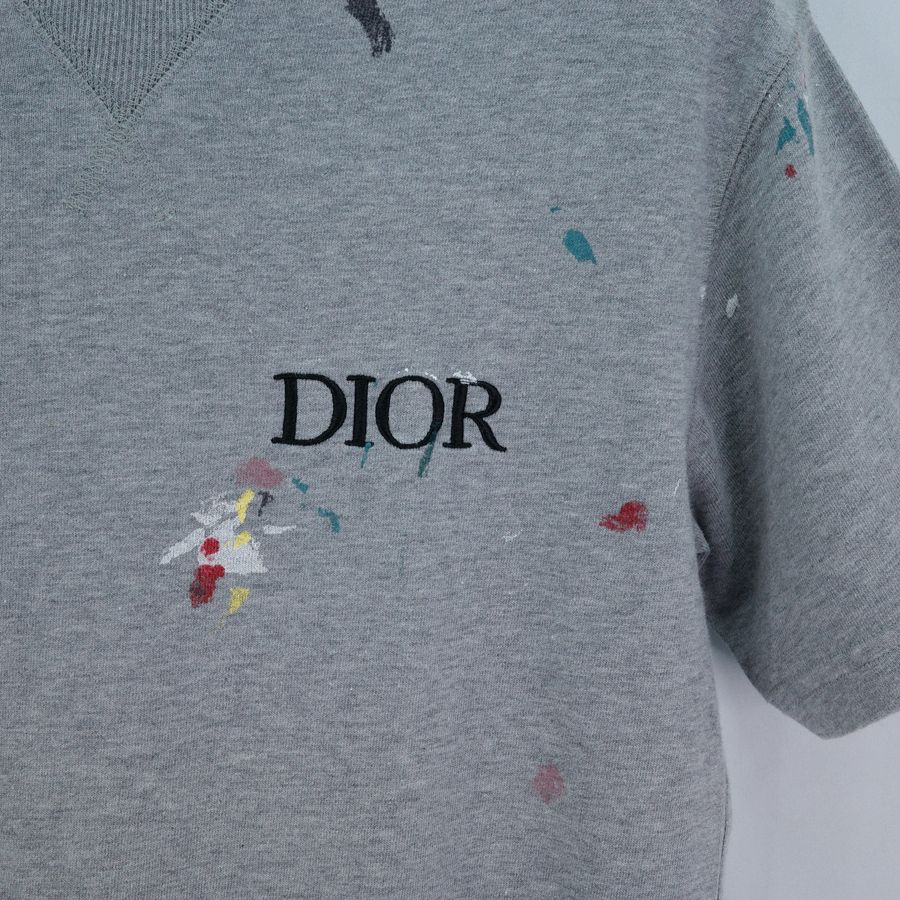 Dior 迪奧 彩繪 刺繡Logo 灰色 短袖上衣-2
