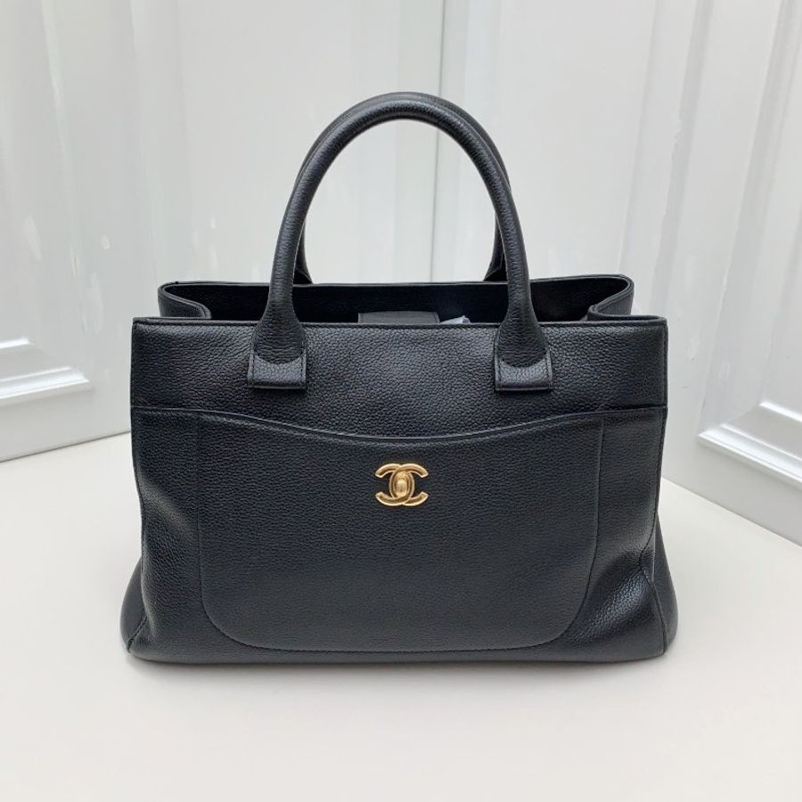 香奈兒/Chanel 黑金荔枝托特包-5