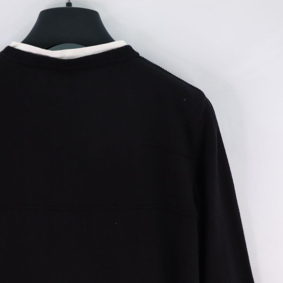 Dior 迪奧 童裝 假兩件式 蜜蜂刺繡 黑白色 長袖上衣-5