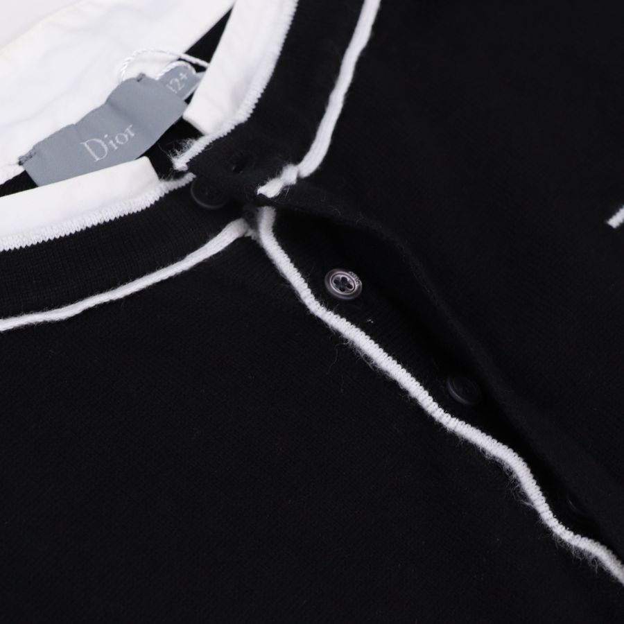 Dior 迪奧 童裝 假兩件式 黑白色 長袖上衣-6